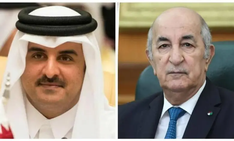 الشيخ تميم بن حمد آل ثاني أمير دولة قطر يهاتف الرئيس تبون