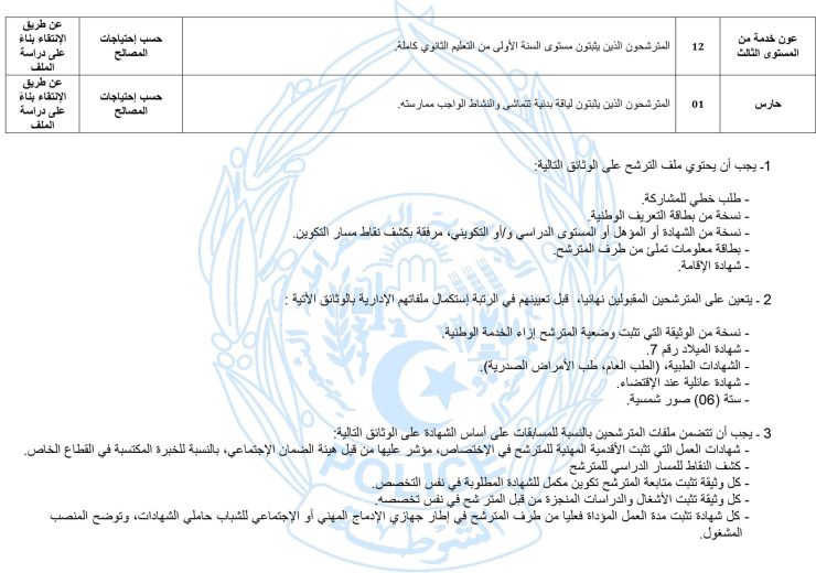 فتح باب التوظيف بالمديرية العامة للأمن الوطني