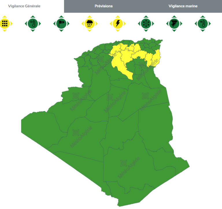 الارصاد الجوية أمطار رعدية غزيرة عبر 9 ولايات وسطى وشرقية