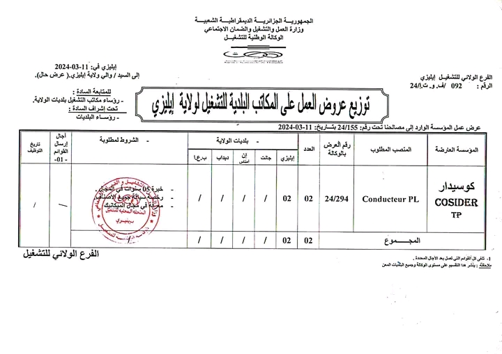 فرصة عمل مميّزة: شركة كوسيدار COSIDER تعلن عن توظيف سائقين ذوي خبرة