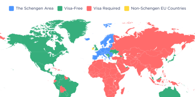 الدول التي يحتاج مواطنوها إلى تأشيرة شنغن للسفر إلى أوروبا