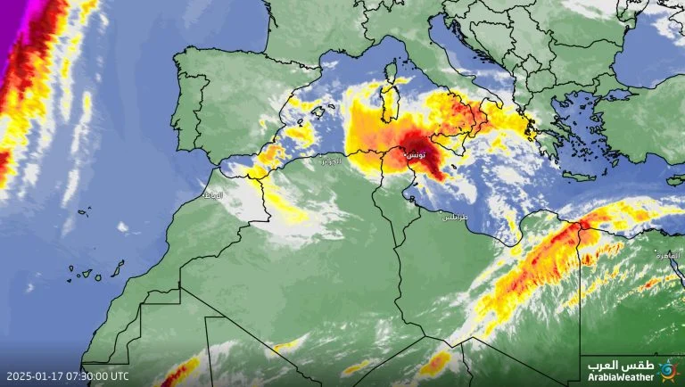 منخفض جوي عميق يضرب الجزائر ودول المغرب العربي مع تساقط كثيف للثلوج والأمطار